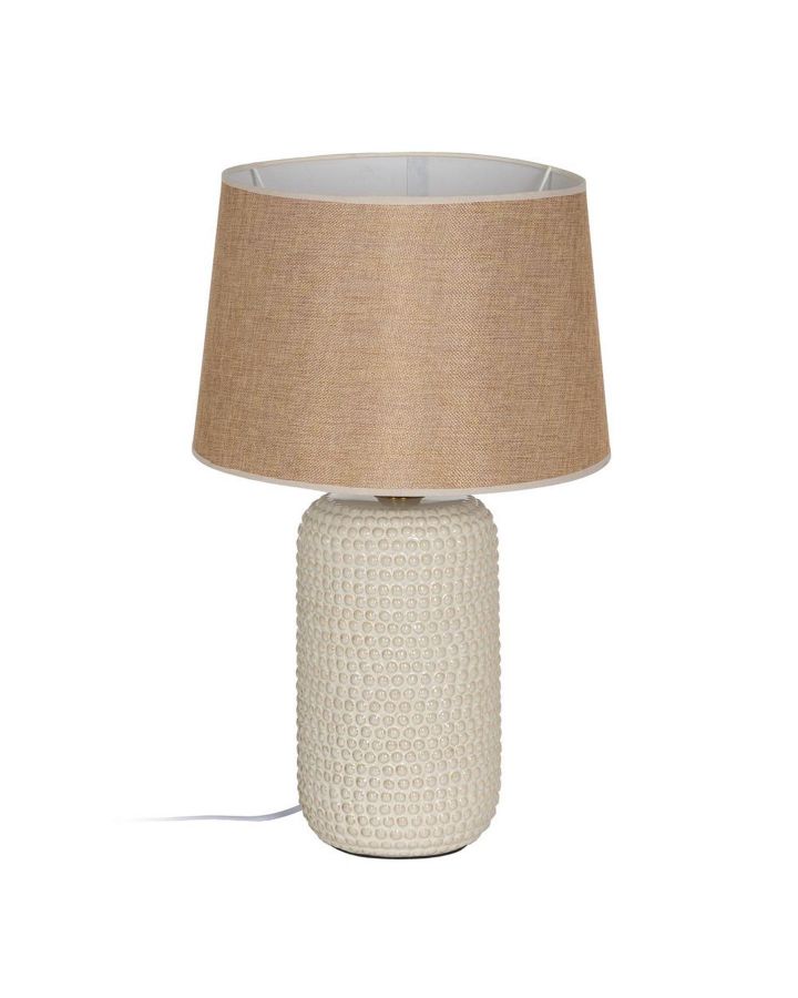 Lampe De Table Blanc-Beige Céramique 33 X 33 X 54 Cm