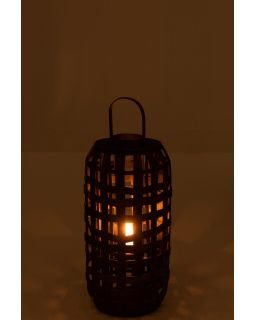 Lanterne Cylindre Bois Marron Foncé Small(32x32x68cm)