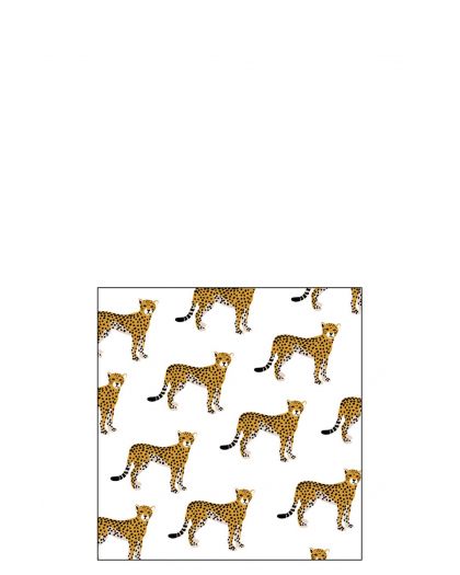 Pak 20 Serviettes Leopard Papier Naturel Small (12,5x3x12,5cm)
