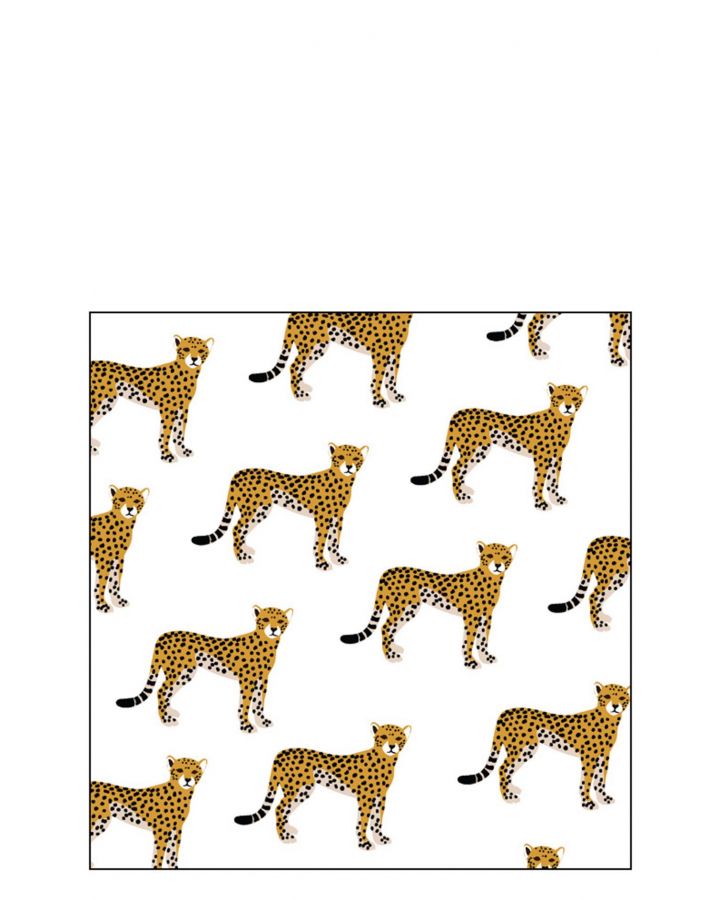 Pak 20 Serviettes Leopard Papier Naturel Large L (16x16x2cm)