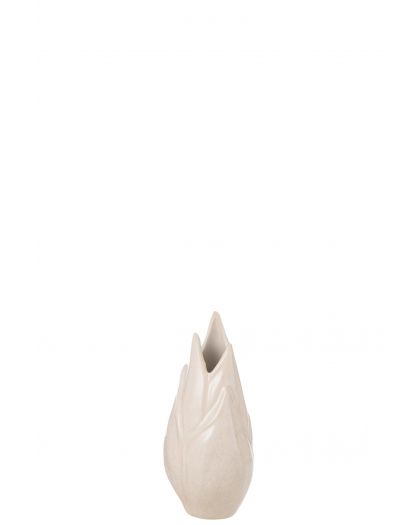 Vase Ibiza Brillant Ceramique Beige Small(10x10x26cm)