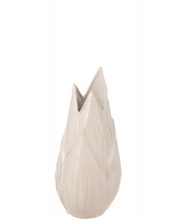 Vase Ibiza Brillant Ceramique Beige Medium (19,5x19,5x44,5cm)