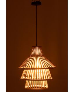 Suspension Luminaire A Couche Bamboo Naturel Large (42x42x170cm)