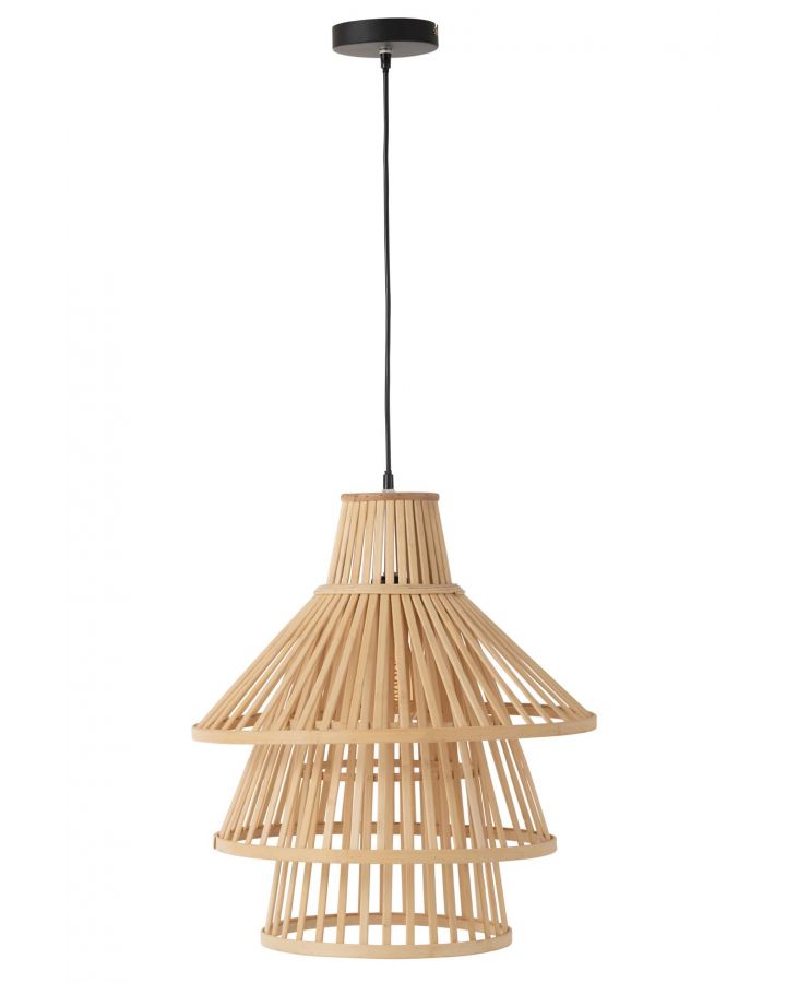 Suspension Luminaire A Couche Bamboo Naturel Large (42x42x170cm)