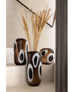 Vase Izzy Verre Blanc Marron Small(20x14x21cm)