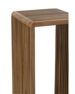Set De 2 Tables D'Appoint Cubiques Teck Recycle Naturel(34x34x88cm)