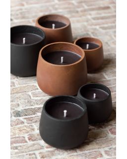 Bougie Exterieure Ciment Noir Small(14x14x11cm)