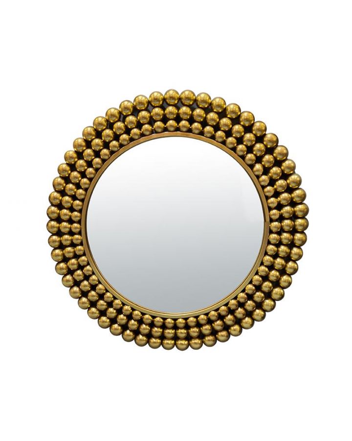 Miroir Metal Dore Boules 70Cm