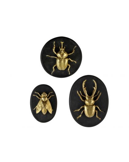 Lot De 3 Deco Murale Abeille Scarabee Lucane