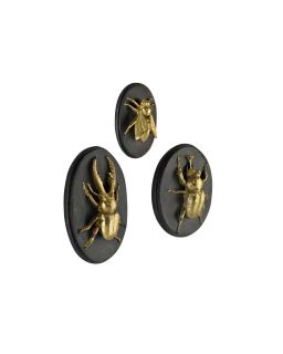 Lot De 3 Deco Murale Abeille Scarabee Lucane