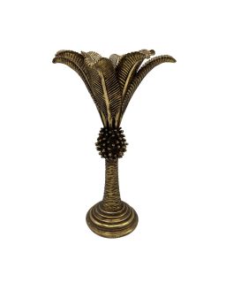 Bougeoir Palmier Dore 15X24Cm