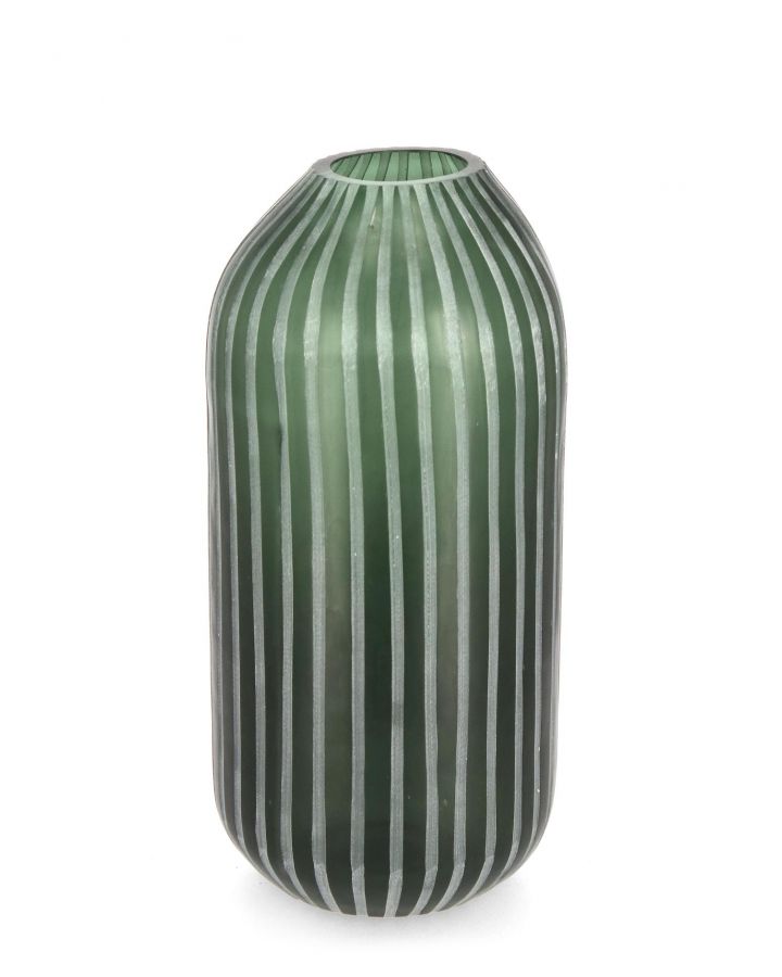 Vase Mattala Verre Vert H36, Ø18X36H Cm