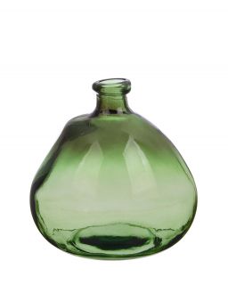 Vase Loopy Verre Vert H23, Ø20X23H Cm