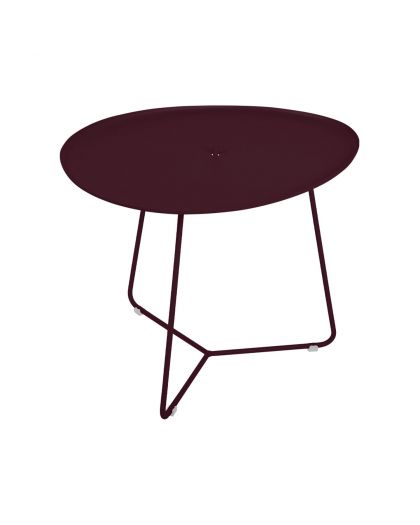 Cocotte Table Basse Ovale 55 X 44.5 Cm, Plateau AmovibleCerise Noire