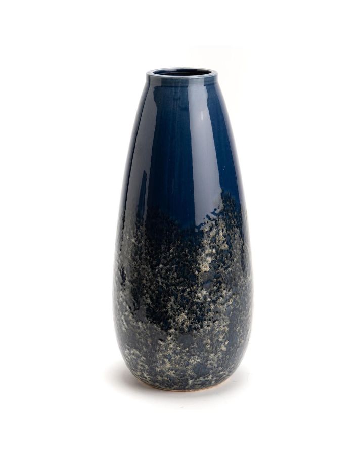 Vase Olya Bleu Fonce H39 Cm, Taille 17,5X17,5X39 Cm