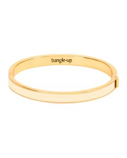 Bracelet À Fermoir En Métal Doré Laqué, Blanc Sable