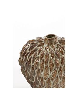 Vase Déco Ø11X11,5 Cm Usika Céramique Brun Clair