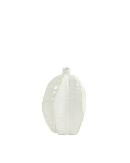 Vase Déco Ø9,5X13 Cm Akosi Céramique Blanc