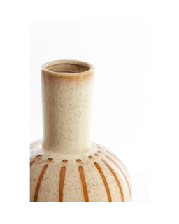 Vase Déco Ø28,5X42 Cm Ulloa Céramique Crème+Brun Brillant