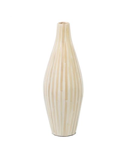 Vase Beige Bambou Décoration 18 X 18 X 52 Cm