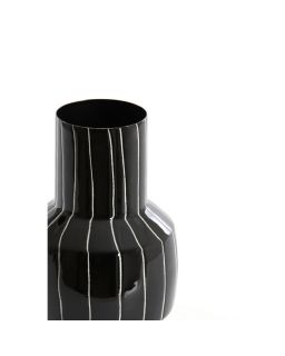 Vase Déco Ø14X30 Cm Senuma Noir+Blanc Brillant