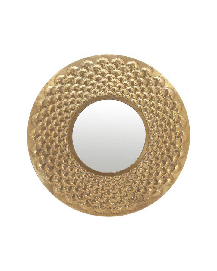 Miroir Assya Metal Dore Ø81Cm