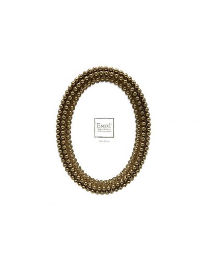 Cadre Ovale Dore Perles 10X15Cm