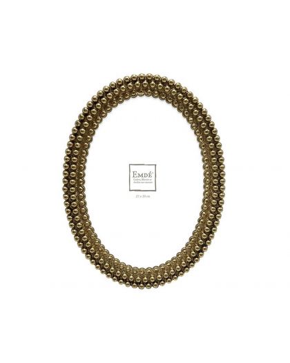 Cadre Ovale Dore Perles 13X18Cm