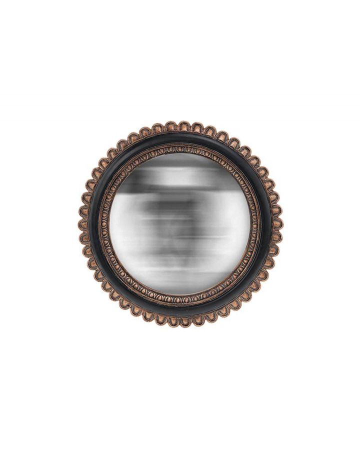 Miroir Convexe Fleur NoiretDore Ø21,3Cm
