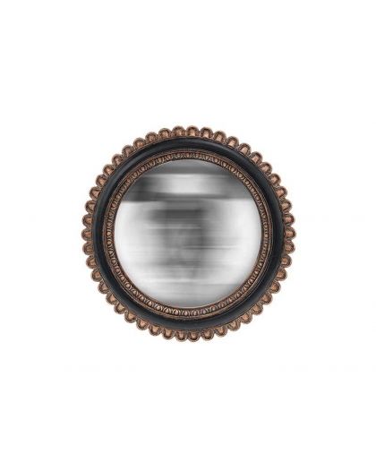 Miroir Convexe Fleur NoiretDore Ø21,3Cm