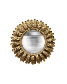 Miroir Convexe Dore Petales Ø19,5Cm