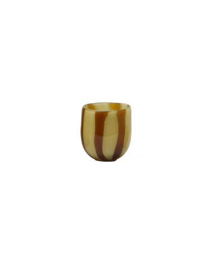  Cannes Vase Photophore Verre Ø13 X H 14,5 Cm Ambre