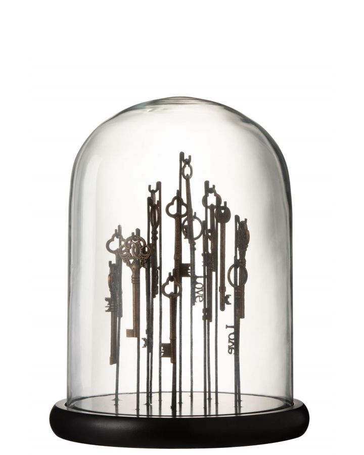 Cloche Cles Verre Marron Fonce Medium(23,5x23,5x30cm)