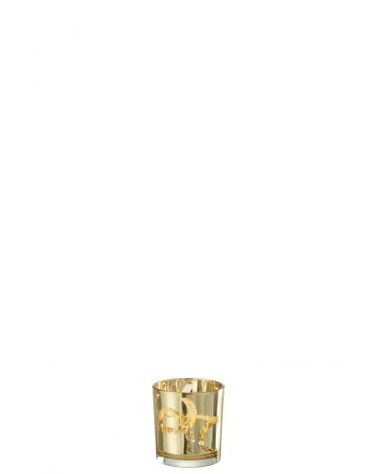 Photophores Moderne Cercles Verre Or Small (7,3x7,3x8cm)