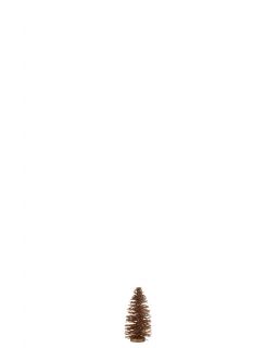Sapin De Noël Décoratif Paillettes Bois Brun Small(12x12x23cm)