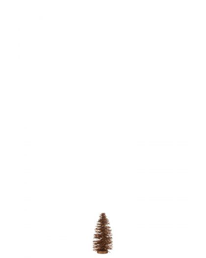 Sapin De Noël Décoratif Paillettes Bois Brun Small(12x12x23cm)