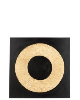 Peinture Pat Toile/Plastique Noir/Naturel (100x100x3,8cm)