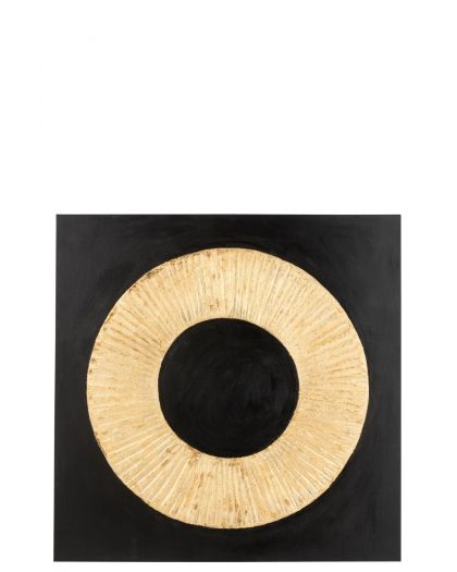 Peinture Pat Toile/Plastique Noir/Naturel (100x100x3,8cm)