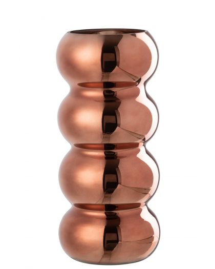 Vase Chenille Verre Brun(13,5x13,5x30cm)