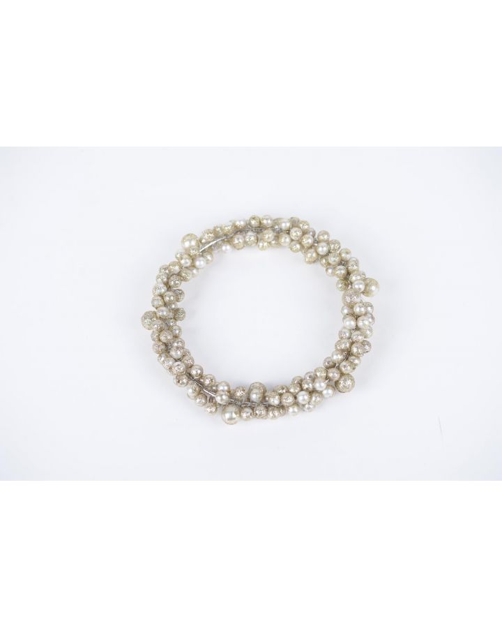 Bijou Pour BougieAnneau De Bougie PerléCream/GoldØ10,5Cm