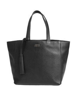 Cuir Vachette Petit Grain Couleur, Noir Matière, Cabas Parisien Pm