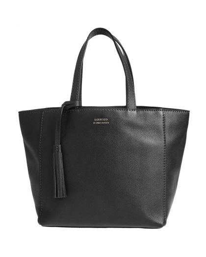 Cuir Vachette Petit Grain Couleur, Noir Matière, Cabas Parisien Pm