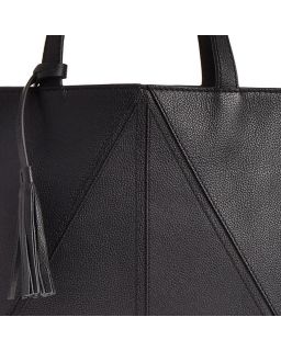 Cuir Vachette Petit Grain Couleur, Noir Matière, Cabas Parisien Mm