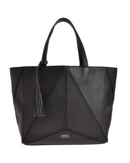 Cuir Vachette Petit Grain Couleur, Noir Matière, Cabas Parisien Mm