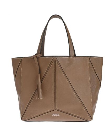 Cuir Vachette Petit Grain Couleur, Taupe Matière, Cabas Parisien Mm
