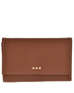 Cuir Vachette Petit Grain Couleur, Brandy Matière, Portefeuille Cuir