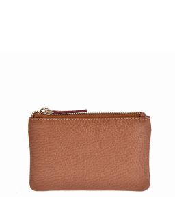 Cuir Vachette Petit Grain Couleur, Brandy Matière, Zoé Porte Monnaie Cuir