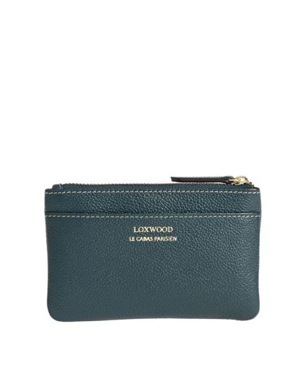 Cuir Vachette Petit Grain Couleur, Paon Matière, Zoé Porte Monnaie Cuir