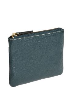 Cuir Vachette Petit Grain Couleur, Paon Matière, Zoé Porte Monnaie Cuir