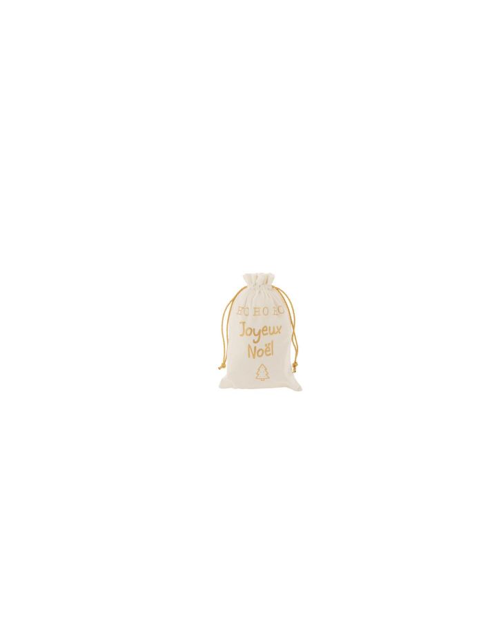 Sac Noel Francais Velours Blanc/Or Small(19x1x28cm)